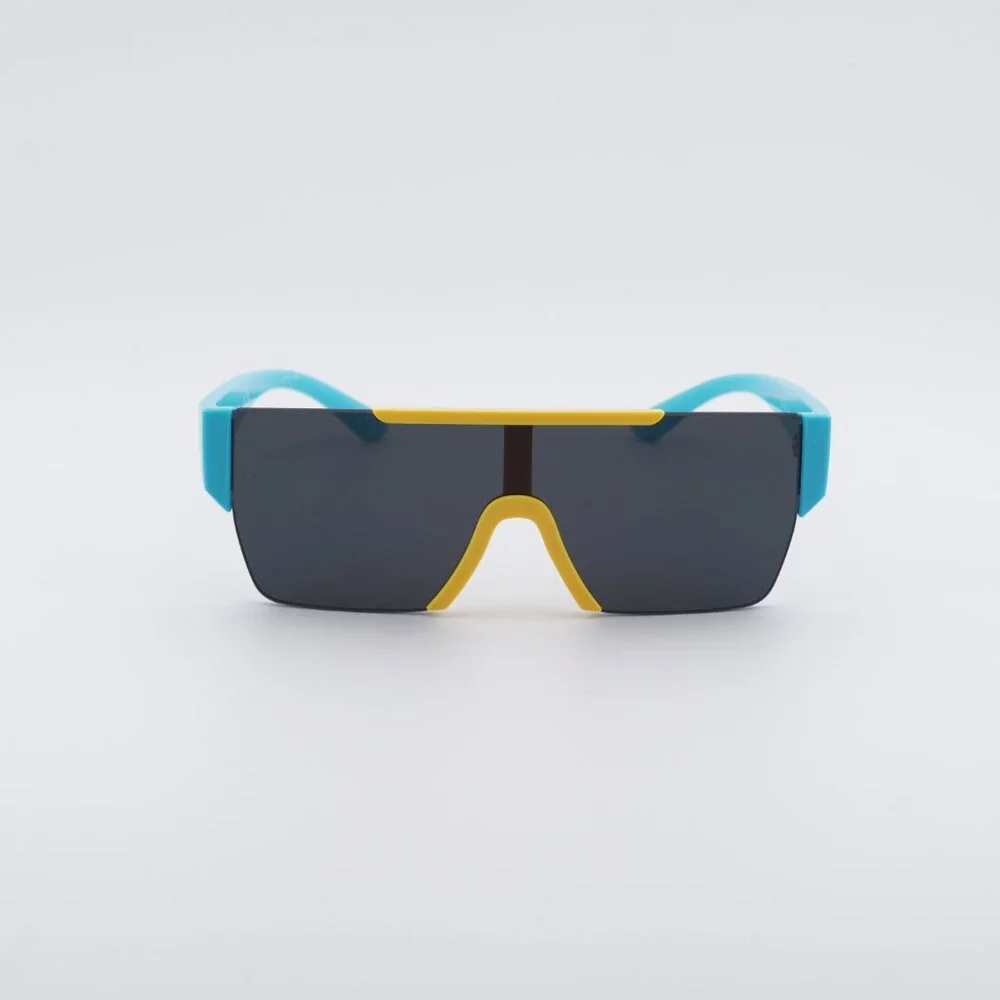 Burberry Kids JB4387 405087 Sunglasses Yellow/Blue Shield Frame, Grey Lenses